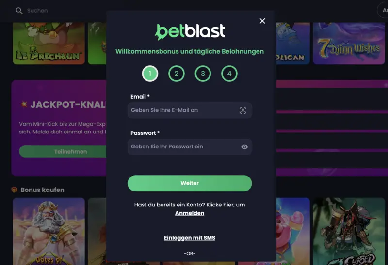 Betblast registrierung